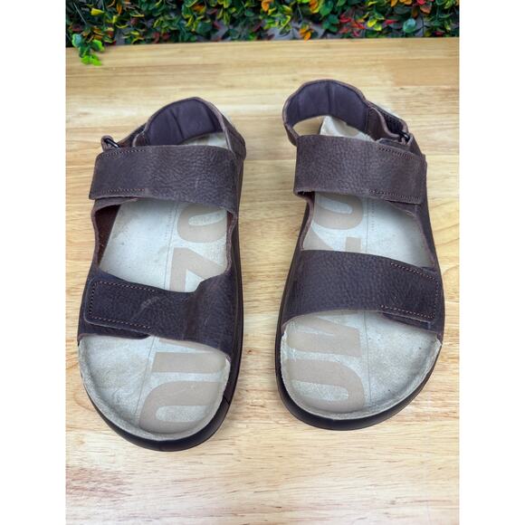 Ecco Cozmo‎ Nubuck Leather Sandals Shoes Hook and Loop Brown Mens 12-12.5 46 EUC - Picture 7 of 10